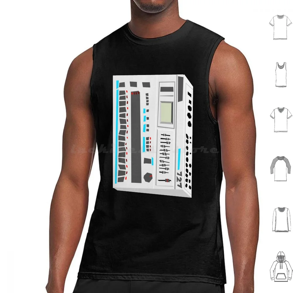 Tr-727 Canotte Stampa Cotone Roland Drum Machine Techno Hiphop Strumento Musica Dance Synth