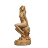 Solid Wood Statue Character Nude Woman Ornaments Home Living Room Bedroom Decoration Figurines Goddess Modern Girl Art Sculpture 5