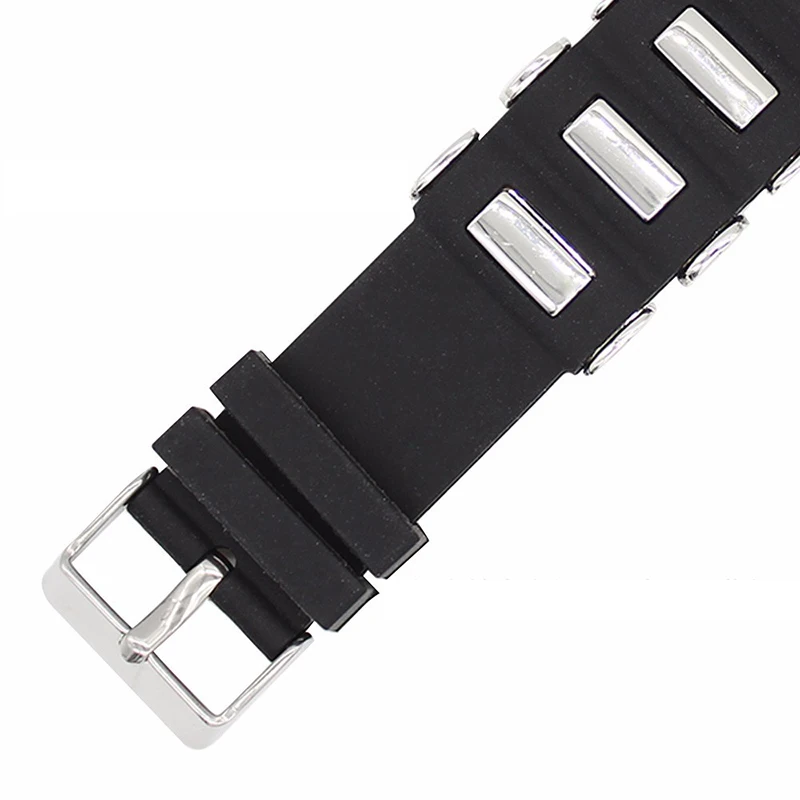 Metallic Grain Silicone Sports Watch Band – Premium Rubber Strap