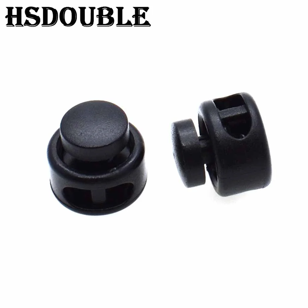 Cord lock stopper 10 Pcs/Pack Cord Lock Toggle Clip Stopper Plastic Black For Bags/Garments Size:15mm*14mm