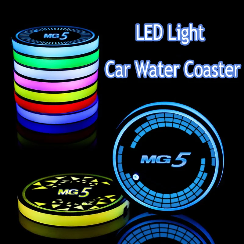 Led Per Mg 5 Mg5 Logo Car Water Coaster Smart Induction Luminous Water Cup Pad Decorazione Di Ricarica Usb