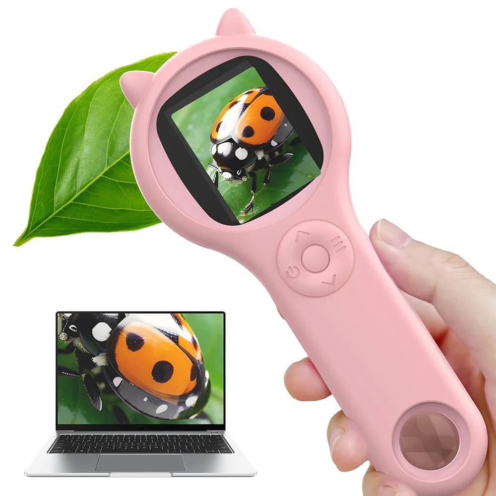 Kids Microscope Portable Handheld Digital Educational Science Toys Christmas Birthday Gifts