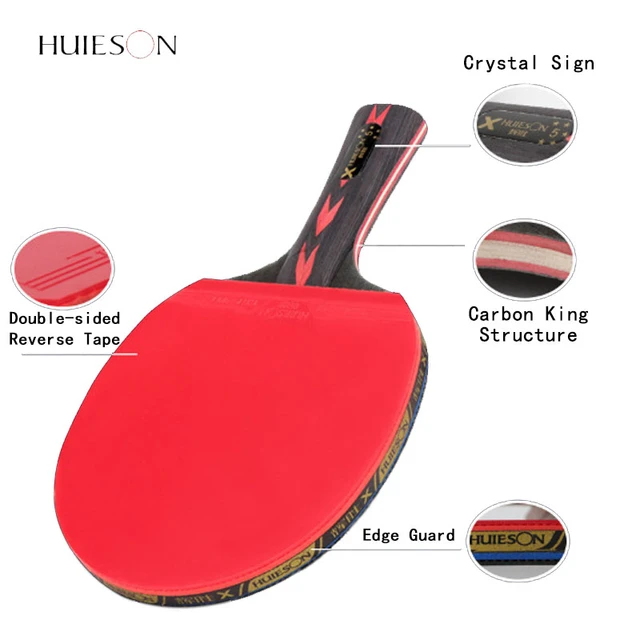 Juego de paletas de ping-pong de calidad, 4 raquetas de tenis de mesa  profesionales, 8 pelotas de 3 estrellas premium, funda portátil incluida