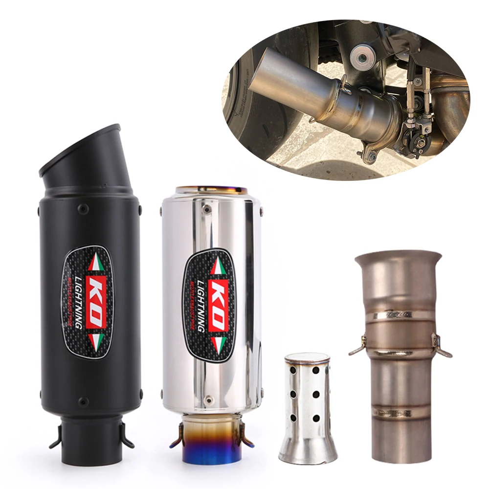 51MM Motorcycle Exhaust Pipe Muffler Mid Link Tube Titanium Alloy With DB Killer Modified For 1290 Super Duke RGT Until 2019