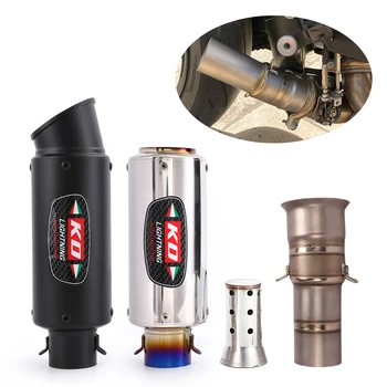 51MM Motorcycle Exhaust Pipe Muffler Mid Link Tube Titanium Alloy With DB Killer Modified For 1290 Super Duke RGT Until 2019