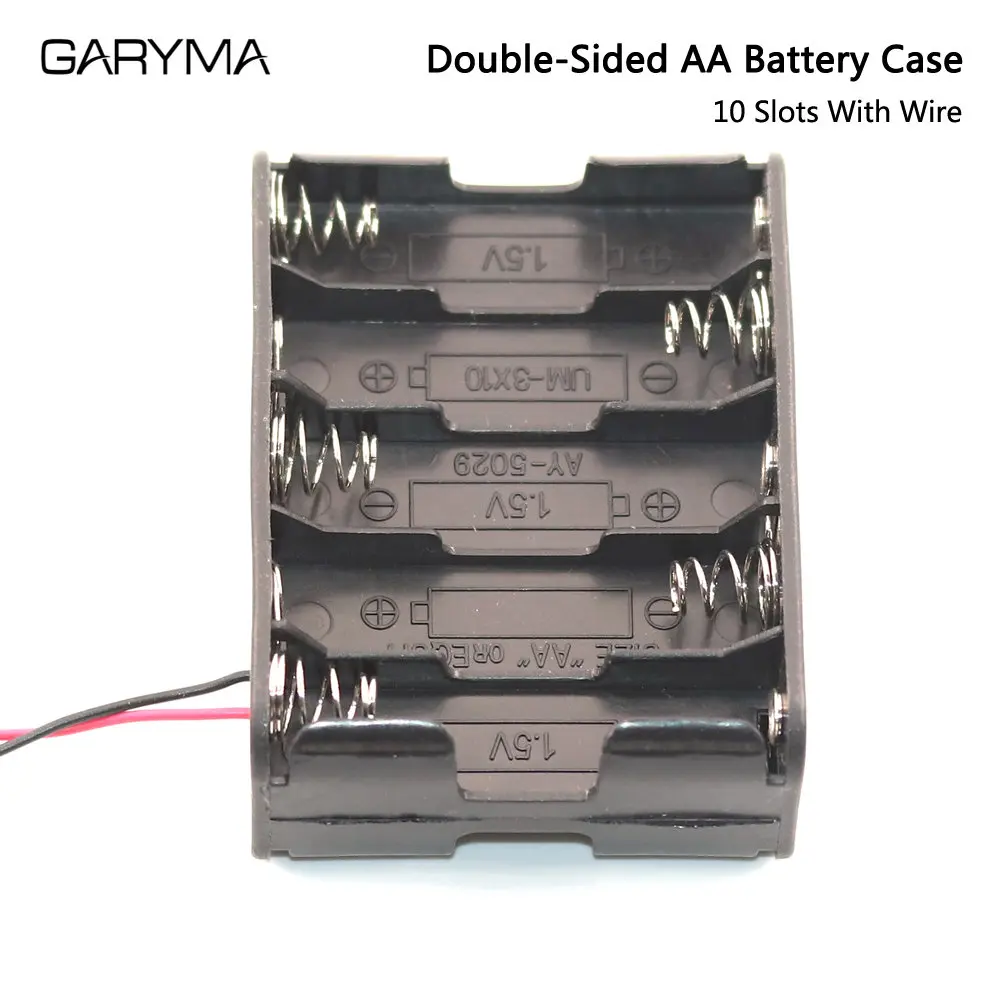 Battery Case AA Back To Back Holder Box Storage with Wire Leads 2x 4x 6x 8x 10x Slot 3V~15V Connector