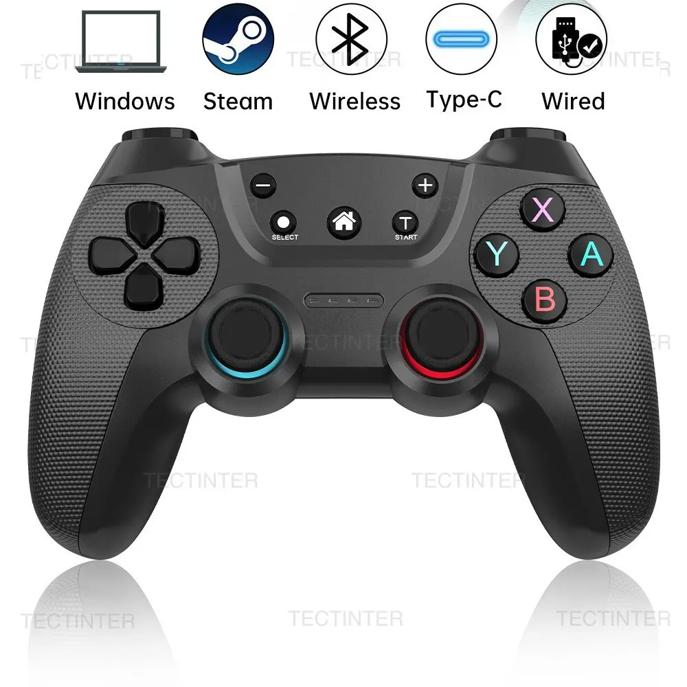 Supporto Tectinter Controller Wireless Bluetooth Compatibile Nintendo Switch / Switch Oled Android Gamepad Usb Pc Joystick Control