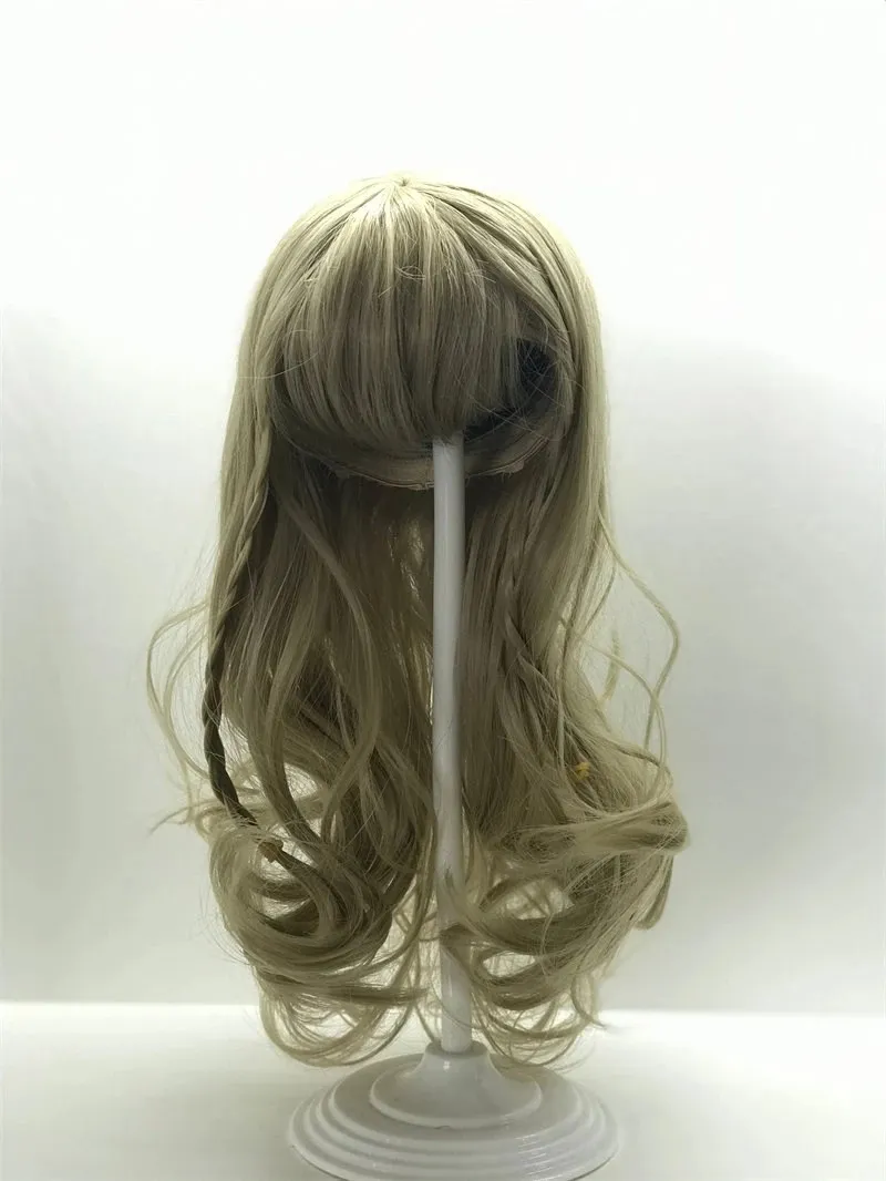 Fit For Doll Head Circumference 32cm To 36cm Silicone Reborn Baby Doll Hair Wig Curly Brown Golden Hair for BJD doll Reborn Doll
