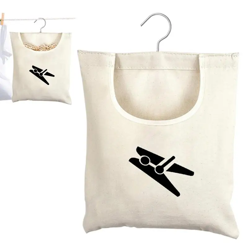 Laundry Bag Portable Canvas Large Capacity Laundry Basket Closet Storage Basket Clothespin Bag Organizer for Home Organizing