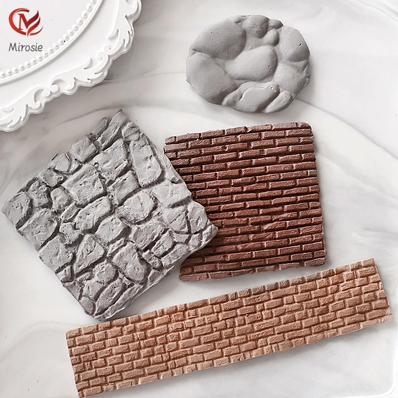 Stampo Per Torta Da Forno Mirose Simulazione Fai Da Te Muro Di Mattoni Struttura In Pietra Del Suolo Stile Pastorale Decorazione Per Torta Fondente Ac