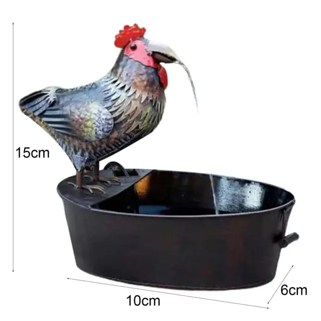 Crow Water Szökőkút Játékos Rusztikus Megjelenés Gyanta Fém Madárkert Dekoráció Udvari - Image 6