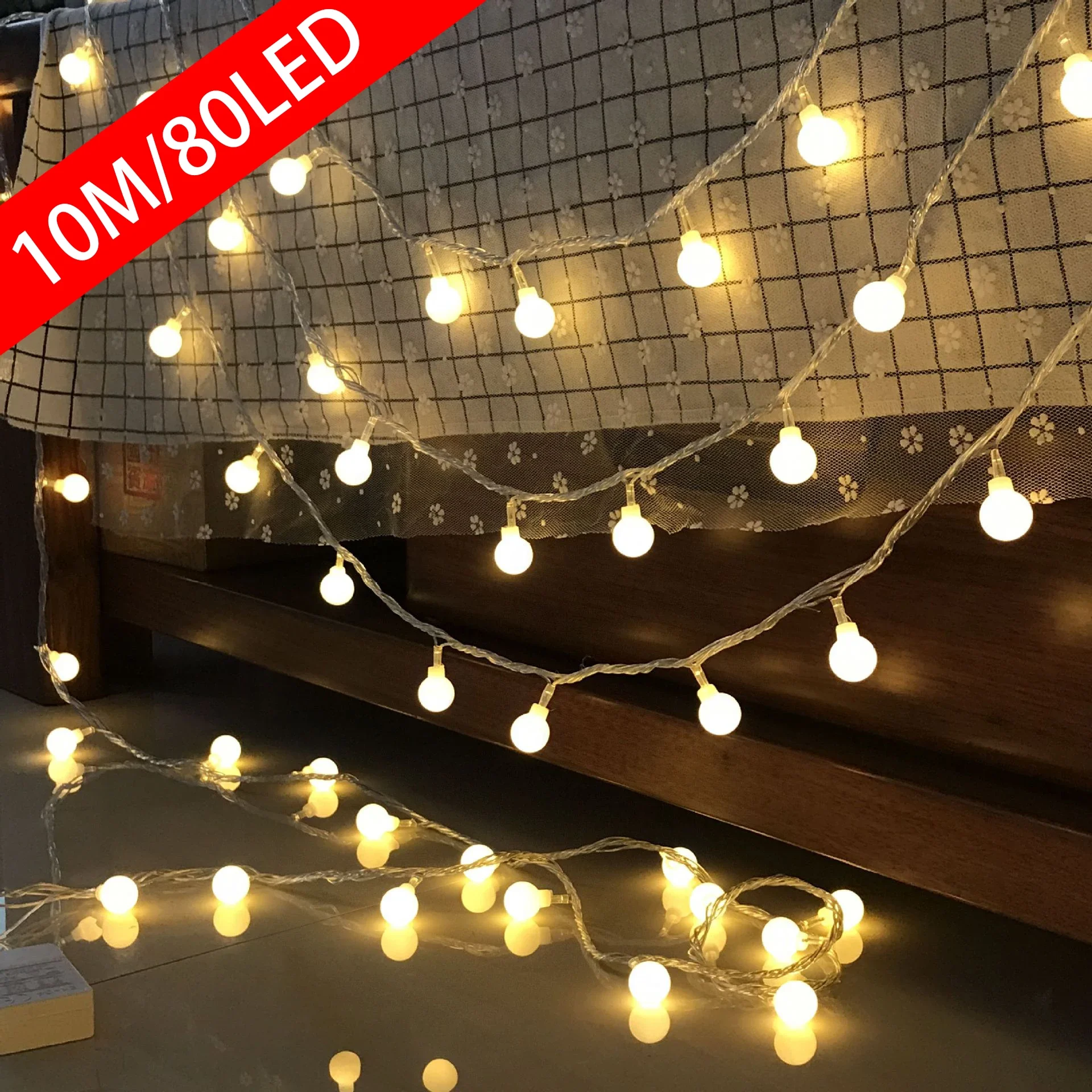 10M USB/Battery Power Ball LED String Lights Waterproof Outdoor Wedding Garden Decor