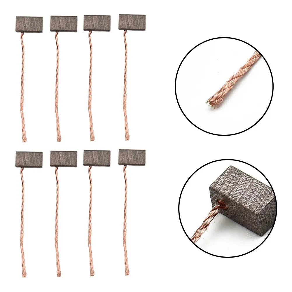 8pcs Metal Carbon Fiber Brushes For Blower Motor Casement Lift Motor Fan Motor Windshield Wiper Motor Power Tool Accessories 8pcs carbon brushes replacement set for blower fan windshield wiper motors electric motor carbon brushes power tool accessory