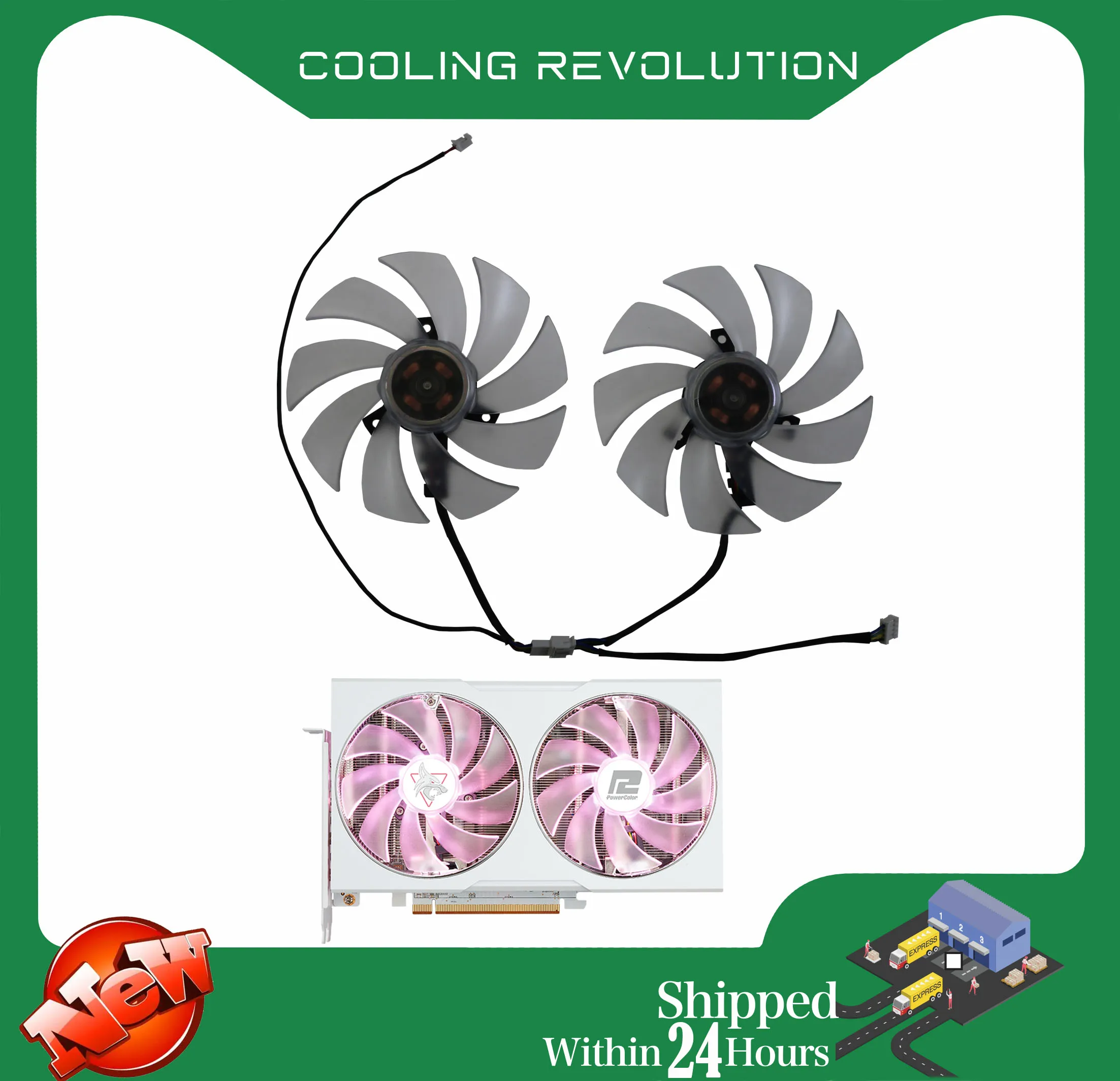 Ventola Per Scheda Grafica A 4 Pin Da 98Mm Fd10015H12D Dc12V 0.55Amp Per Ventola Powercolor Radeon Rx 6650 Xt
