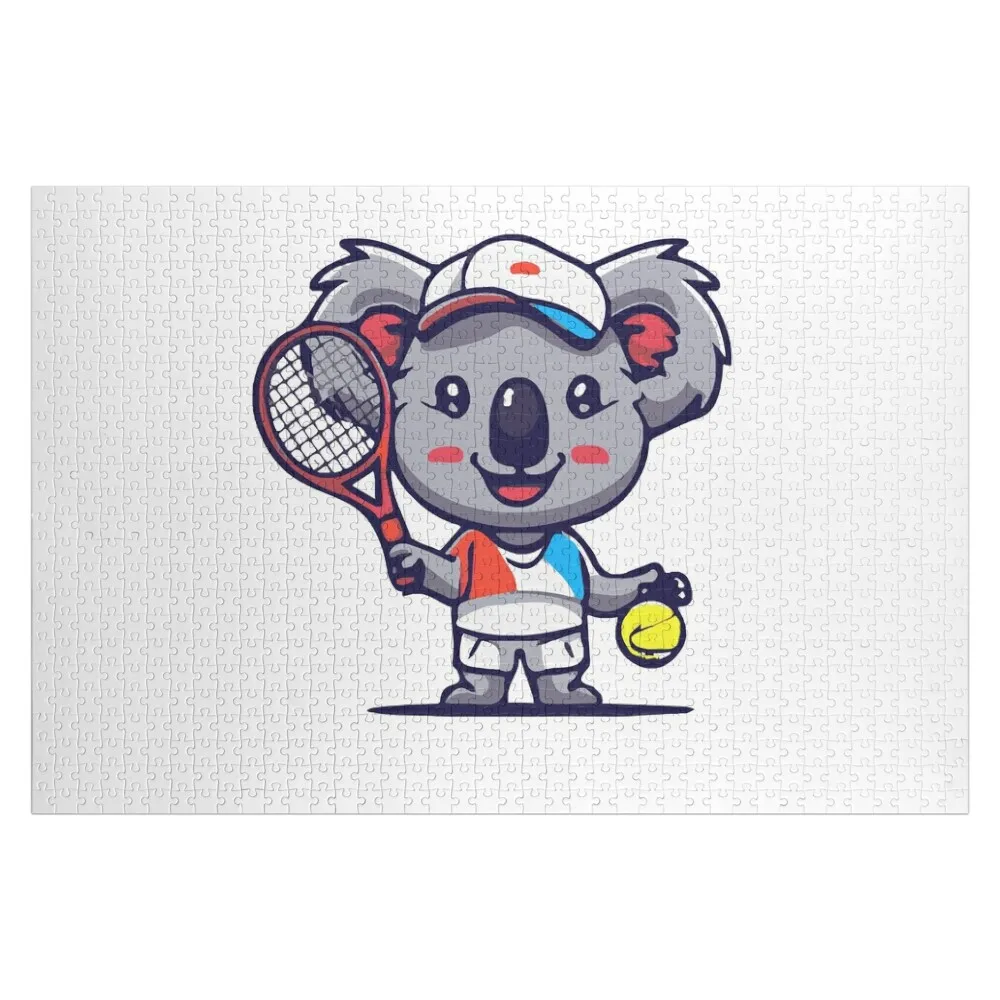 

Tennis Player Koala with Racket and Ball - Game On! Jigsaw Puzzle Personalized Child Gift Adult Wooden Personalized Gifts Puzzle