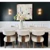 Dining Chairs Set of 6, Farmhouse Linen Fabric Upholstered Accent Chairs Backrest Kitchen Chair, with Hardwood Frame, Chair 1