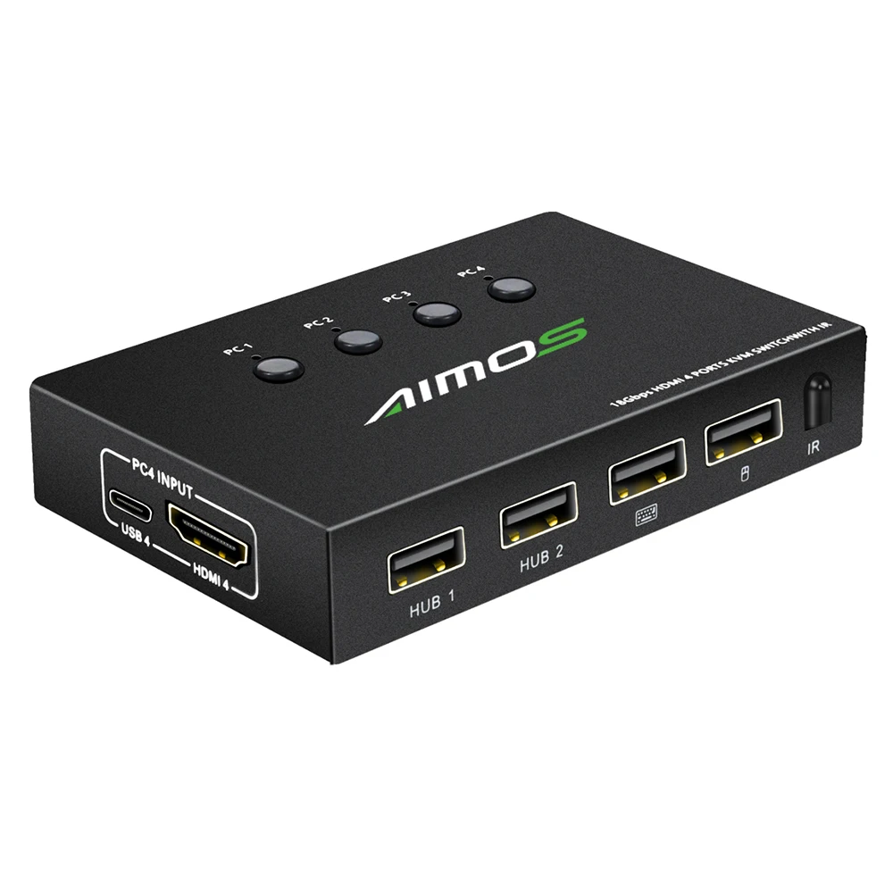 

4 в 1 выход 4K @ 60 Гц USB HDMI KVM переключатель для 2 ПК совместное использование клавиатуры мыши принтера 6 Гбит/с быстрая передача USB Swltch сплиттер