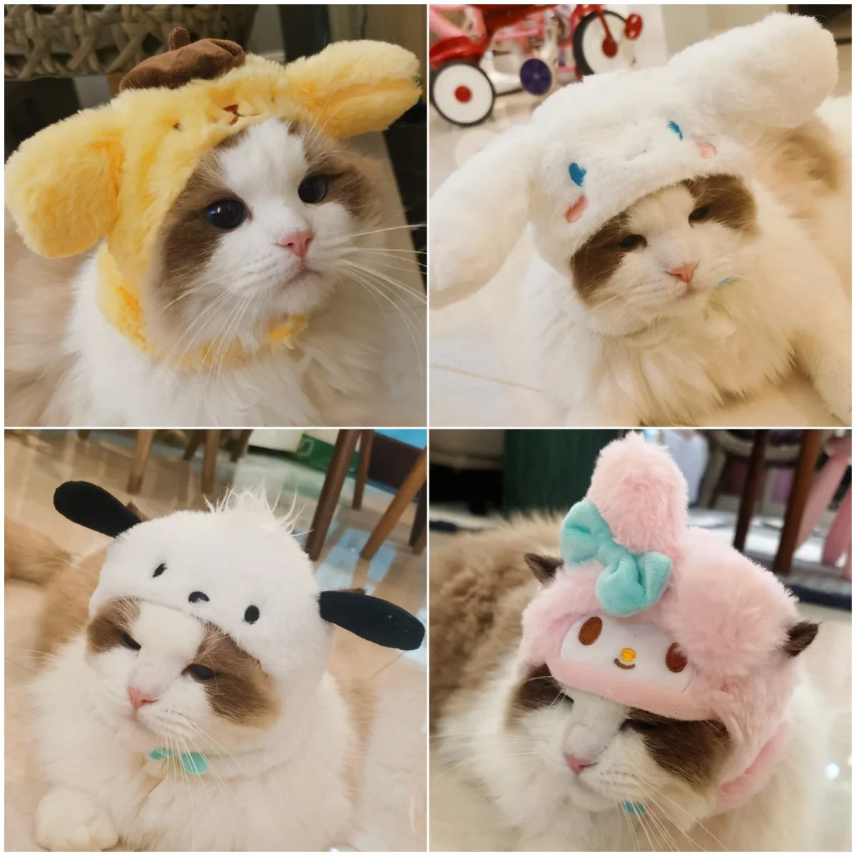 

Sanrios Cinnamoroll My Melody Pompom Purins Pochacco Cute Plush Pet Hat Cat Dog Anime Kawaii Cap Headwear Star Doll Headwear