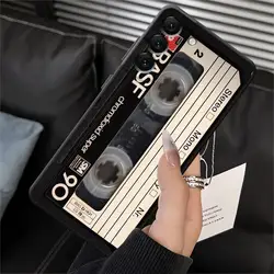 Vintage - Style Black Cassette Tape Phone Cover Case - Galaxy A10s (Mix01)