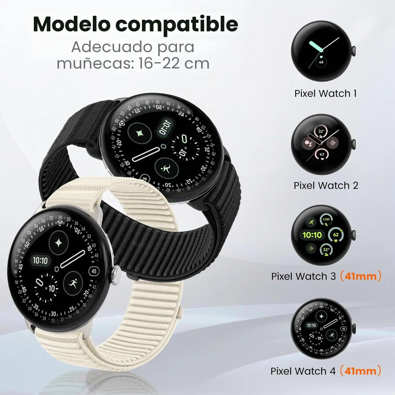 Nylon Loop Strap with Metal Links - Premium Replacement Smartwatch Bracelet