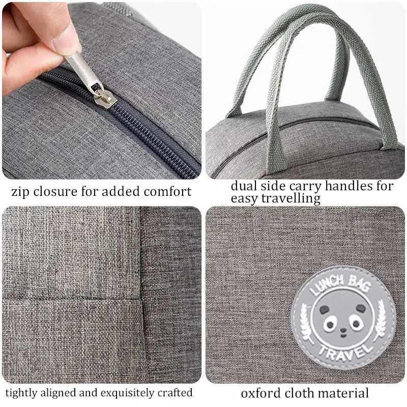 Handheld Insulated Waterproof Fresh Aluminium Foil Bento Bag Student Travel Home Storage