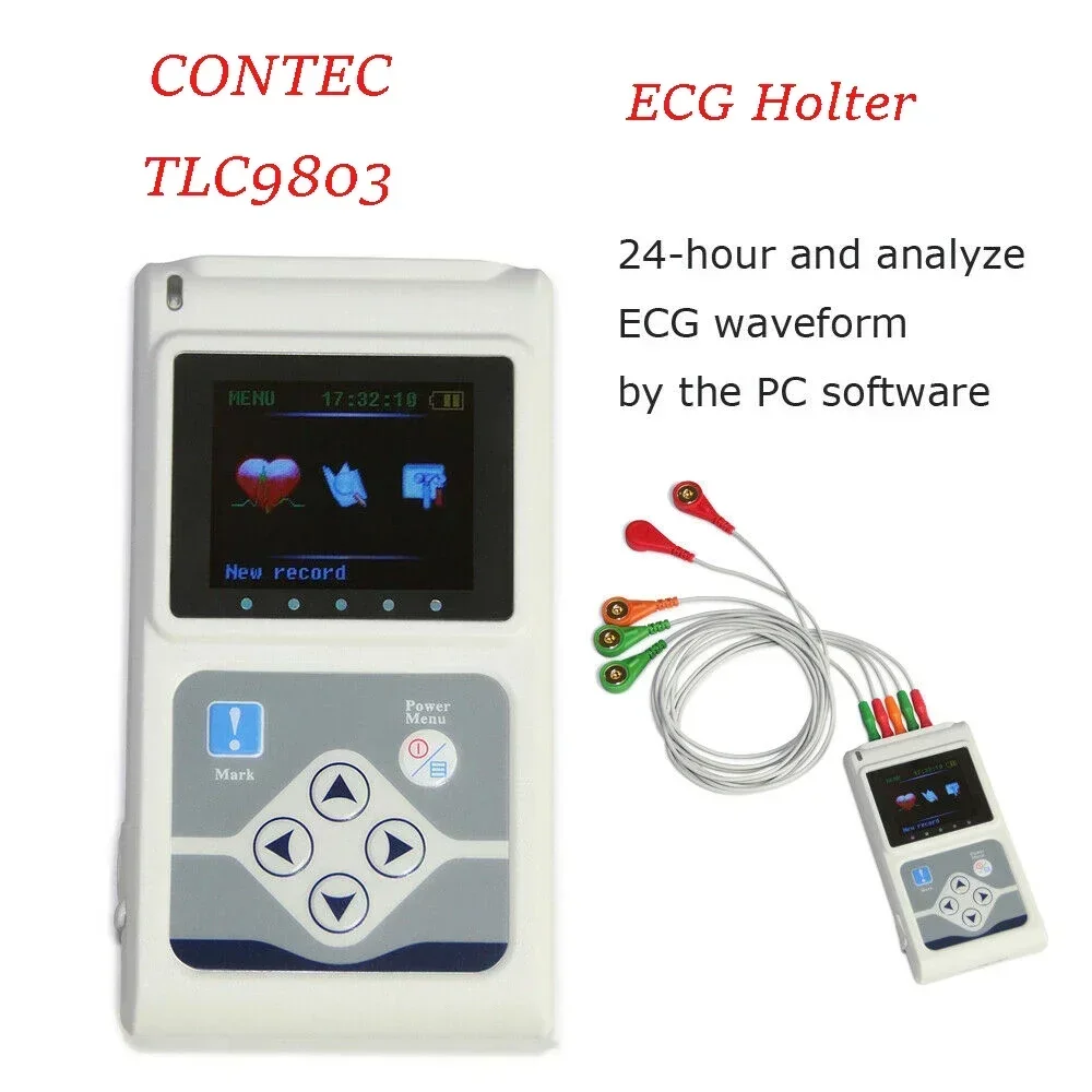 CONTEC TLC9803 3 Channels Recordable Machine Dynamic ECG Holter System Monitoring Tester Monitor Health Care