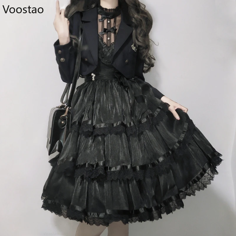 Japanese Sweet Lolita Princess Dress Women Gothic Y2k Lace Bow Ruffles Flowers Wedding Dresses Girly Chic Evening Party Vestidos lolita dress lolita suspender dress suspender dress lolita skirt gothic gowns