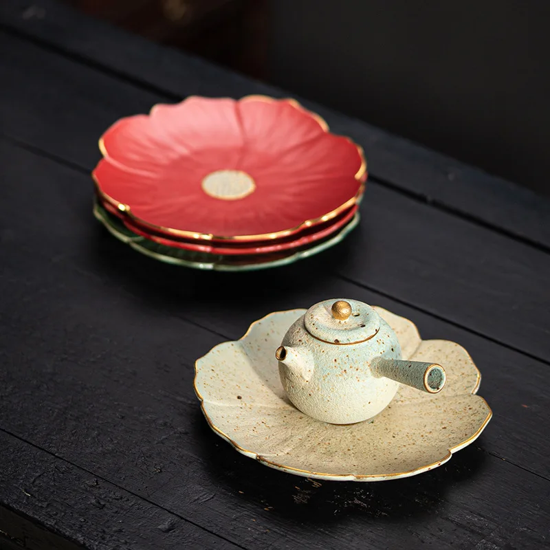 

Lotus Lucky Pot Bearing Kung Fu Tea Set Teapot Tea Tray Chinese Tea Ceremony Accessories Household Bamboo Tea Tray Serving Tray