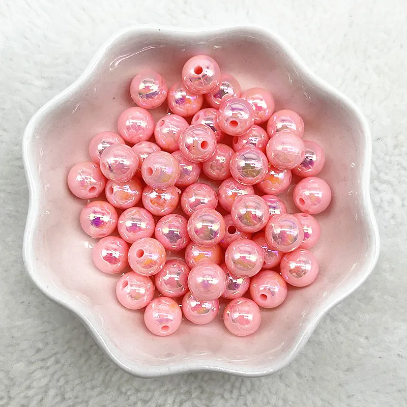 Spacer beads 50pcs 8mm mixed colour AB round acrylic for jewelry making DIY handmade bracelets accessories