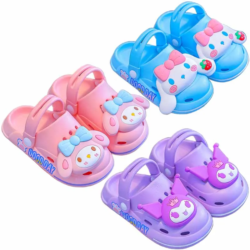 

Детские летние тапочки Sanrios Cinnamoroll My Melody Kuromi аниме мультфильм милая девушка пляжная обувь женская домашняя обувь