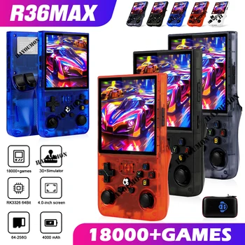 64G 128G R36MAX Console per videogiochi portatile retrò 4.0 "Schermo IPS HD Sistema Linux 18+ Lettore video tascabile portatile R36 MAX
