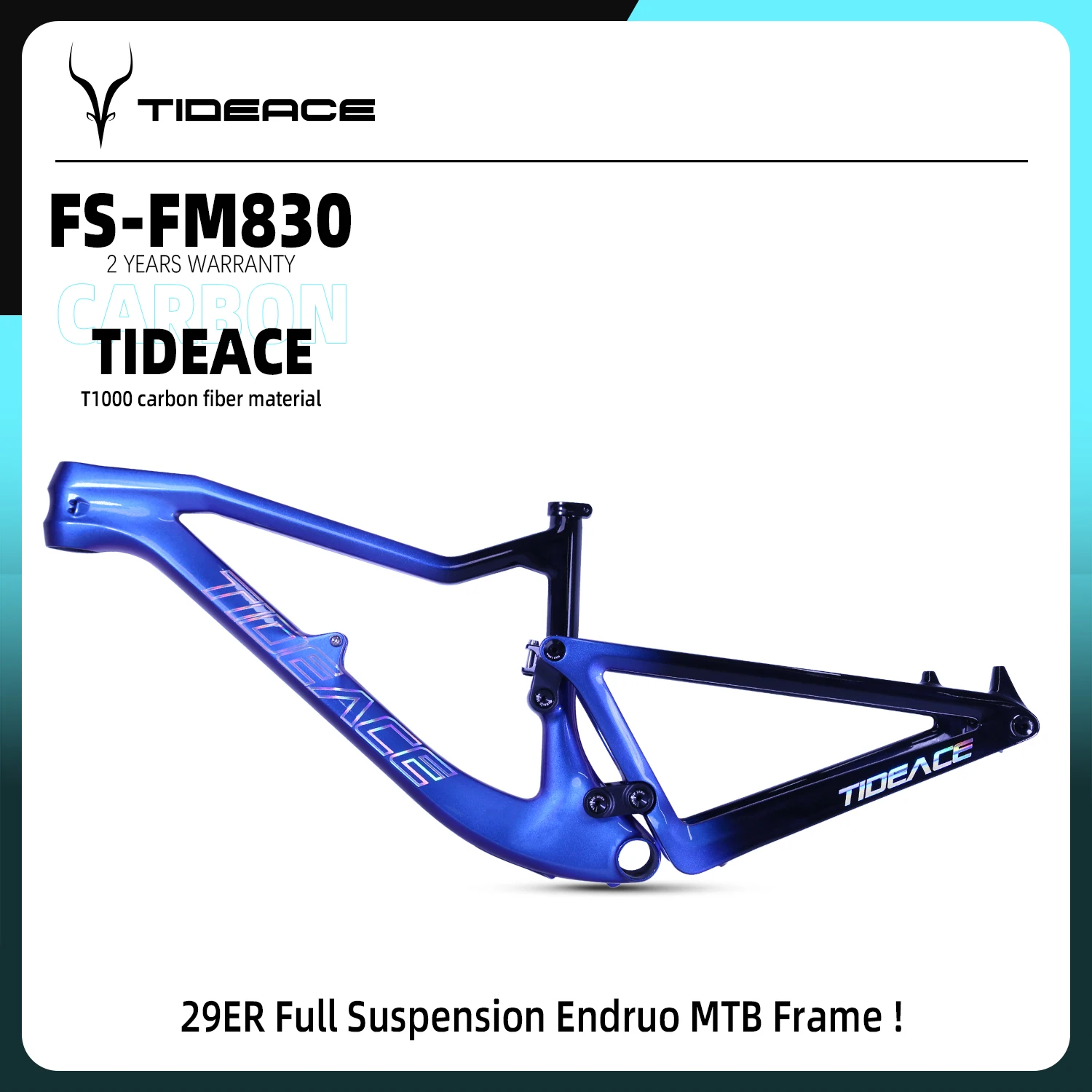 Cadre VTT Carbone XC 29" Suspension Complète - T1000 - Boost 148x12 - Neuf
