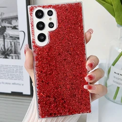 Luxury Bling Glitter Soft Silicone Phone Case - S24PLUS S25PLUS (Red)