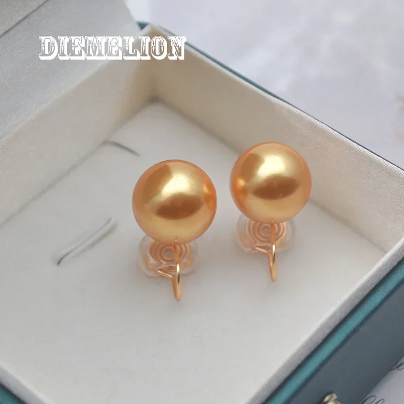 8 Colors 14mm Shell Pearl Ear Clip Without Ear Hole Earings Simple Mosquito Coil Clip Fashion Jewelry for Women Girls