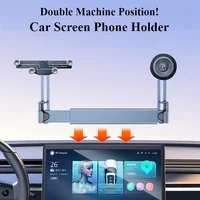 Eary Dual-position Car Screen Phone Holder Metal Bracket 360° Adjustable Stand Fit for Tesla Model 3 Y Highland Car Accessories