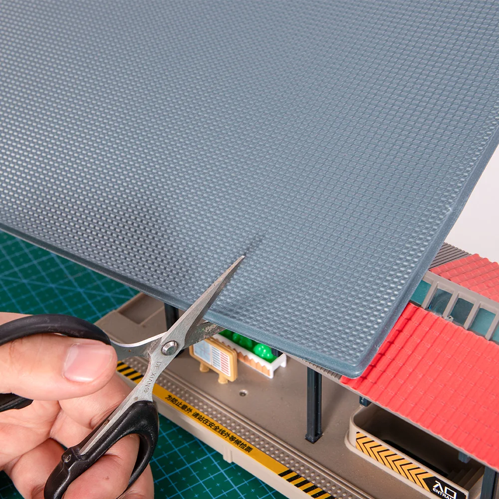 체중계 시뮬레이션 미니어처 하우스 지붕 타일 모델, PVC 장난감, 건축 건축 재료, 디오라마용 DIY 모델 제작, 2 개