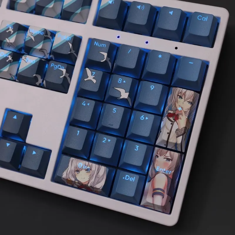 Anime Gaming Keycaps Grupo Coleção Kantai Kashima Keycap Pbt Dye Subbed Teclado Retroiluminado 61 87 104 108 Layout - Imagem 6