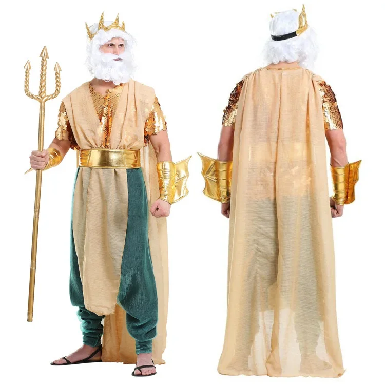 

Ranqi Ancient Greek Costume Egyptian Pharaoh King God of War Halloween Costumes for Men