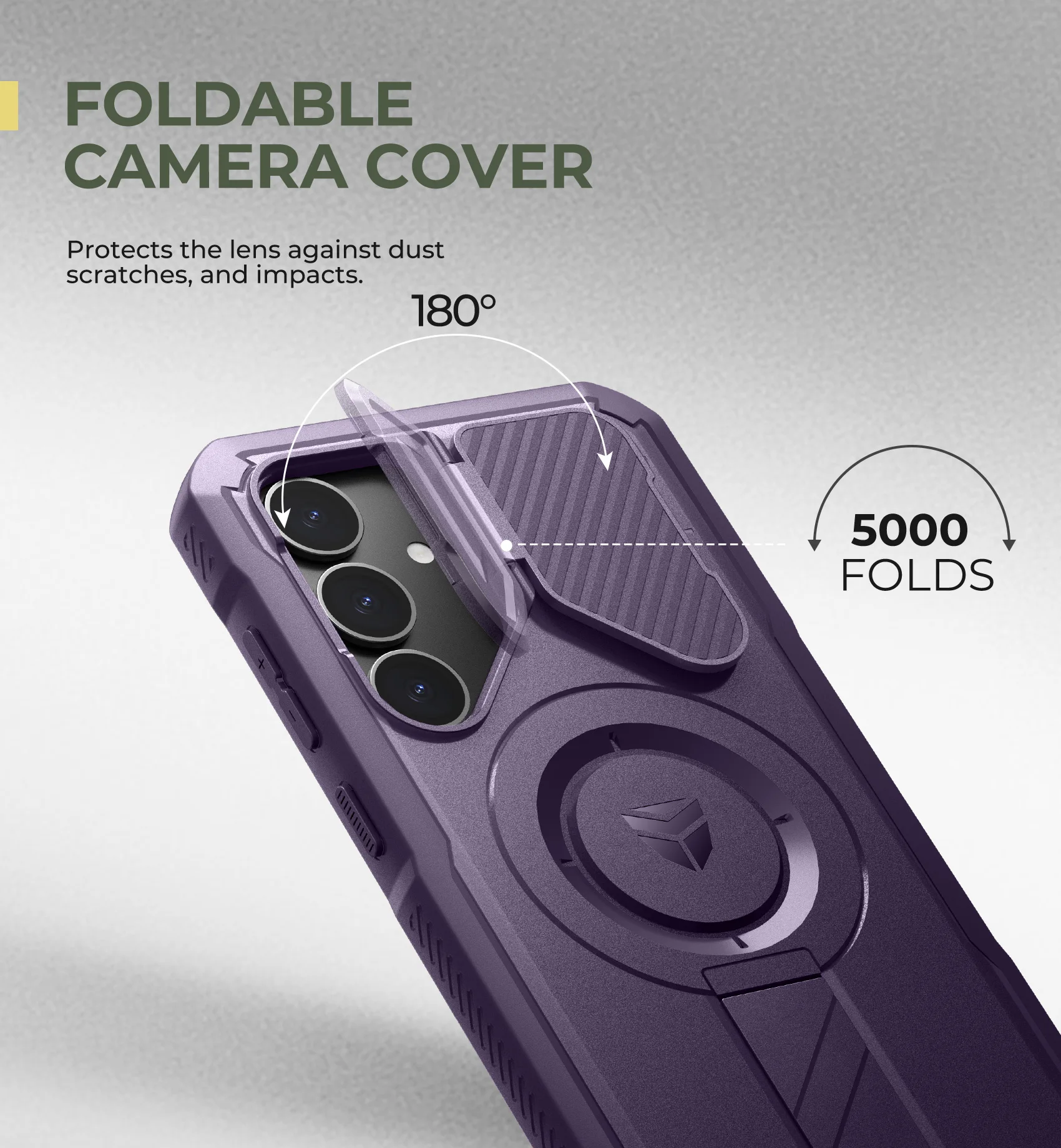 Shockproof Case with Sliding Camera Cover, Screen Protector, and Kickstand