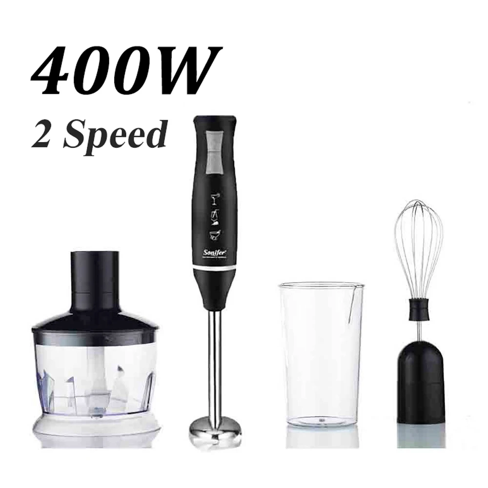 Frullatore ad immersione 3 in 1 miscelatore per alimenti a mano include tritatutto e tazza per frullato da 700ml lame per ghiaccio in acciaio inossidabile frusta Sonifer