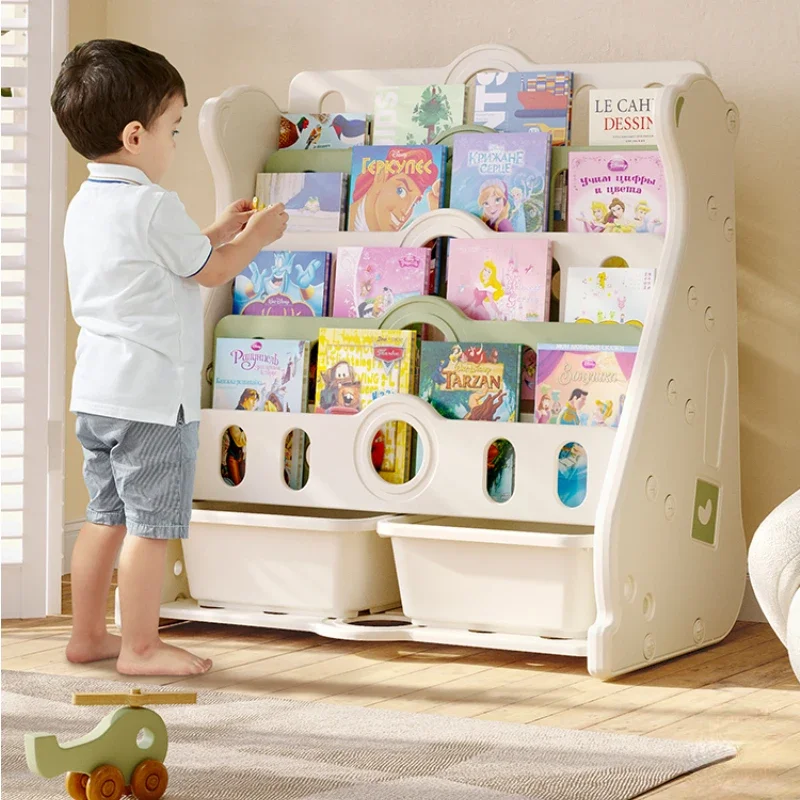 children's-bookshelf-baby-picture-book-storage-rack-children's-toy-storage-rack-bookshelf-household-use