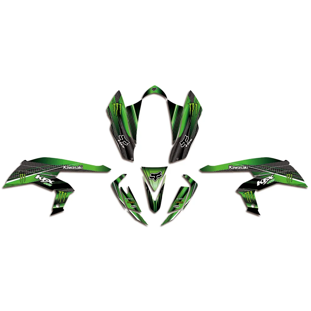 ATV 3M 데칼 스티커 그래픽 데코 키트 Dekor Kawasaki KFX450 KF450X KFX 450 용 맞춤형