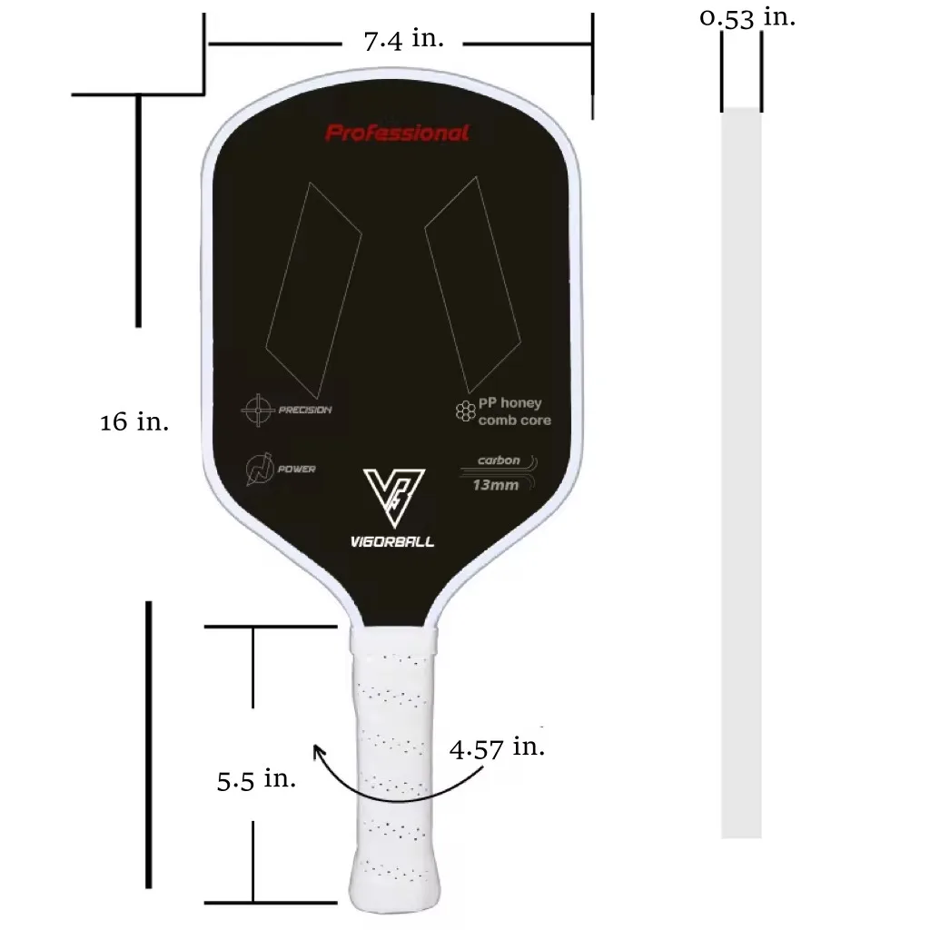 VIGORBALL- T700 Carbon Fiber Surface Pickleball Paddle, 13mm Honeycomb Core, Enhanced Control, Power and Spin