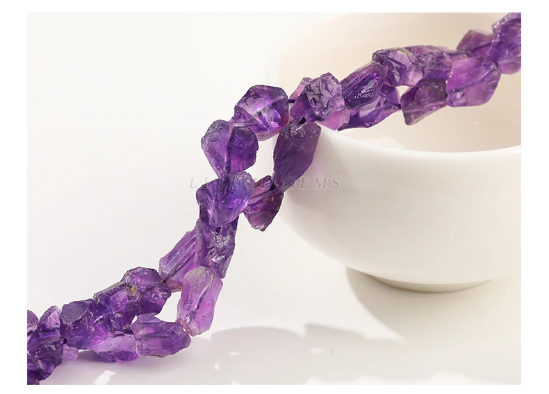 8-12mm Natural Stone Uruguayan Amethyst Irregular Raw Bead Loose Spacer For Jewelry Making DIY Necklace Bracelet Accessory 15"