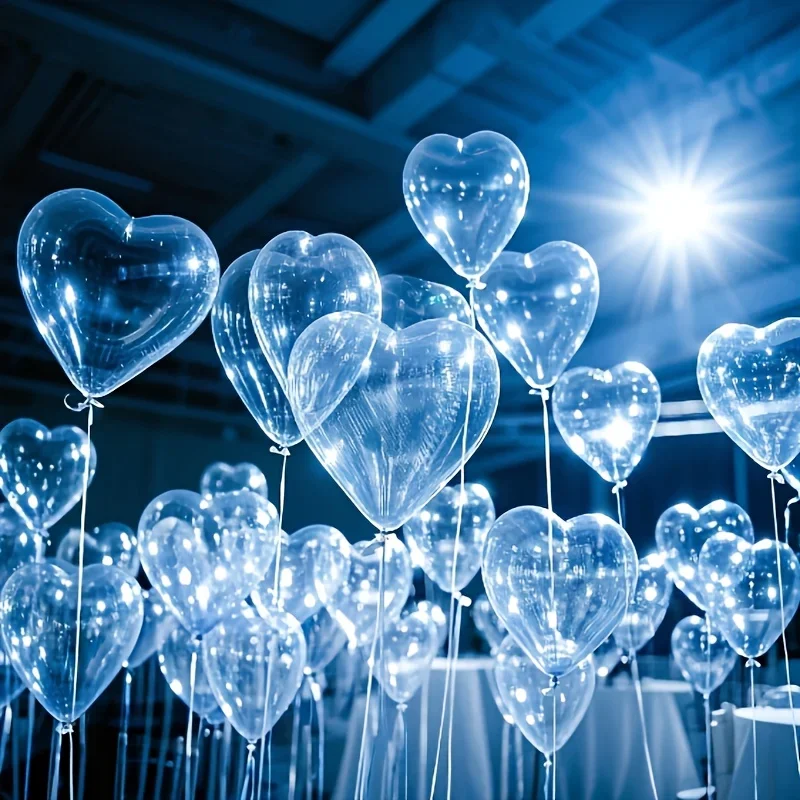 20 Stück 25,4 cm große Liebes-Herz-Luftballons für Hochzeitsdekoration, Mädchen-Geburtstagsfeier, transparente Liebesballons, Jahrestag, Dekoration, Geschenke