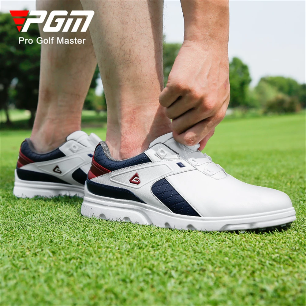 PGM Men Golf Shoes Knob Shoelaces Anti-side Slip Waterproof Men's Sports Shoes Sneakers XZ291