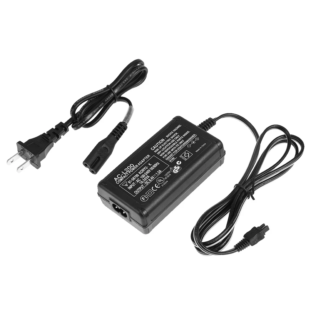 Camera Charger Adapter with LED Indicator Power Adapter Camcorder Charger for Sony AC-L200 L25B DSLR Camera