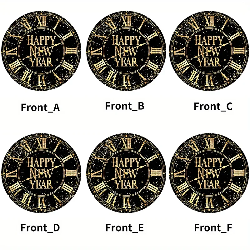 6/8 stücke Neue Jahr Tischsets Set Countdown-Uhr Muster Polyester Tischsets Urlaub Esszimmer Frohes Neues Jahr Party Festival decorat – Detail 10
