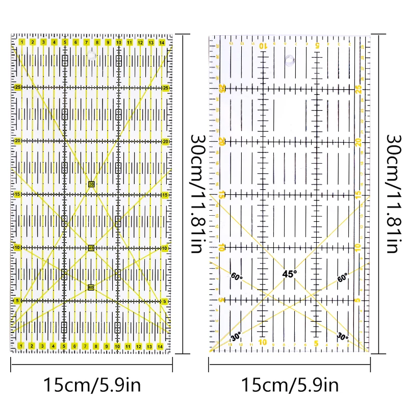 SHWAKK 4PCS Knitting Gauge Patchwork Quilting Fabric Ruler