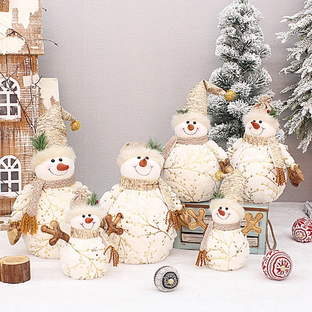 Mini Snowman Figurines Cute 10pcs Tiny Christmas Figurines Mini Snowmen  Ornament